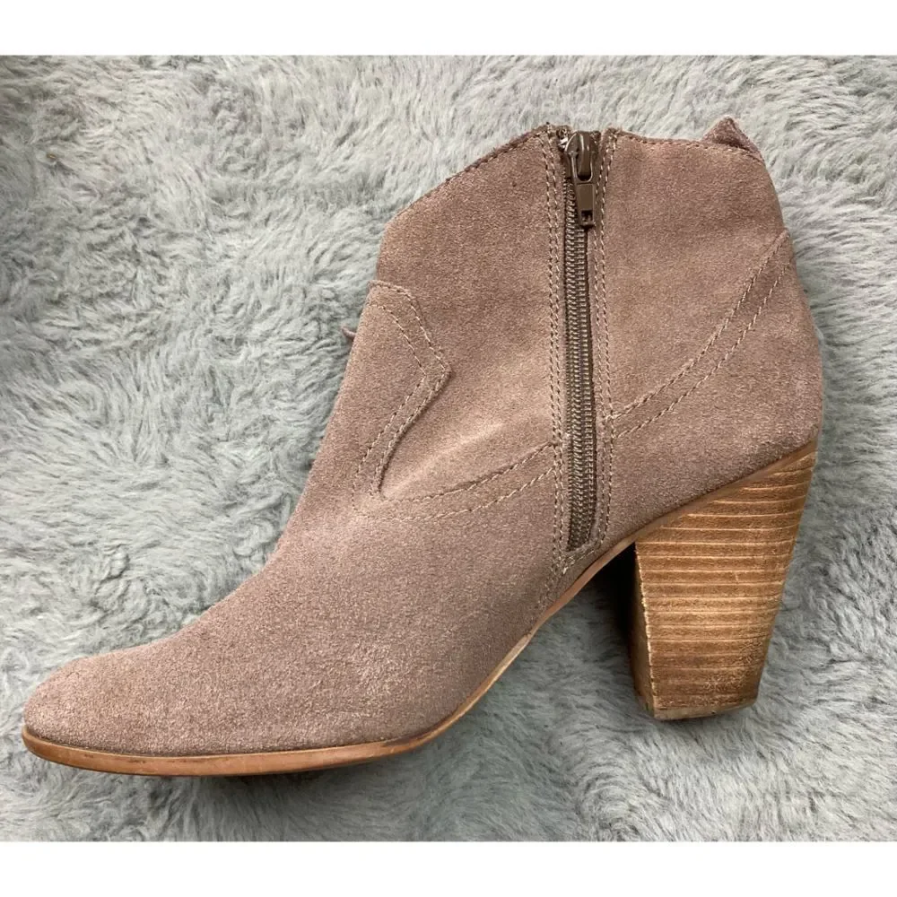 Steve Madden Taupe Suede Fringe Ankle Booties